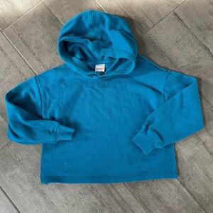 Hanna Andersson Teal Knit Sweater girls 6 7 winter school athletic 120